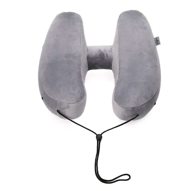 Hooded H Shaped Inflatable Travel Neck Pillow