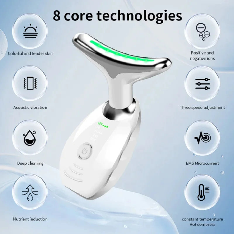 LED Photon Therapy Neck & Face Lifting Massager