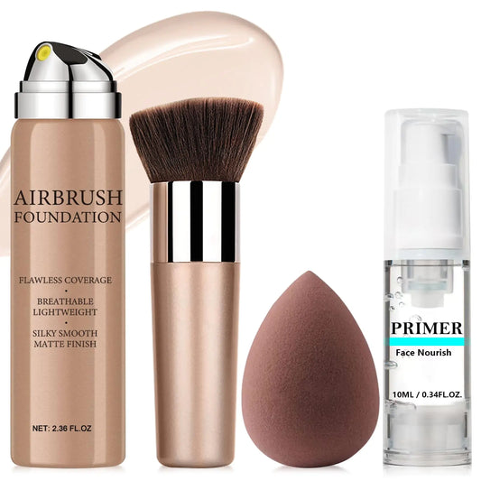 AirBrush Foundation Spray – Full Coverage, Hydrating & Lightweight (#4 Porcelain)
