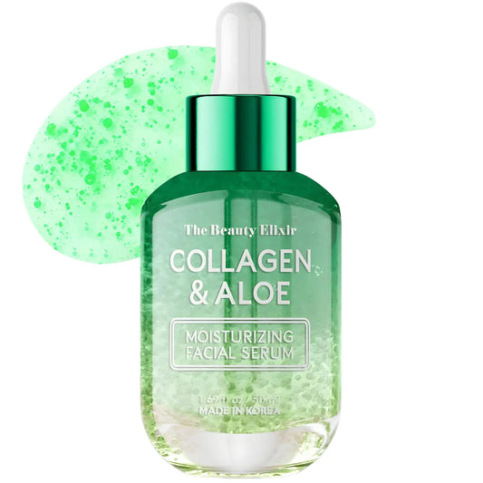 Beauty Elixir Aloe & Collagen Face Serum – Hydrate, Firm & Anti-Aging, 1.69 oz