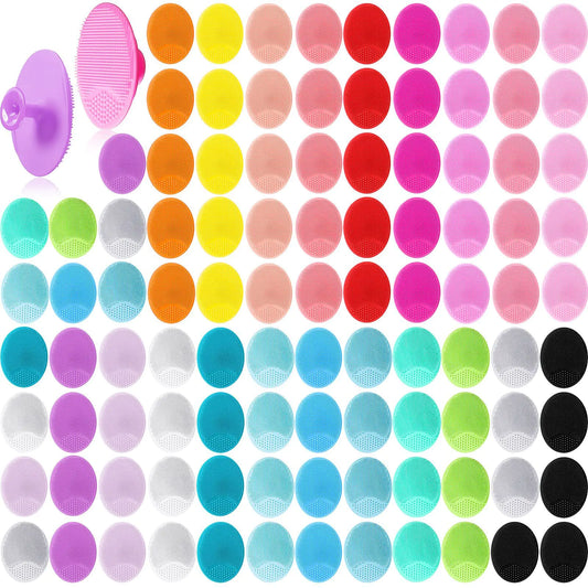 Roshtia Silicone Face & Body Scrubber – 100pcs, Soft Bristle, 20 Colors