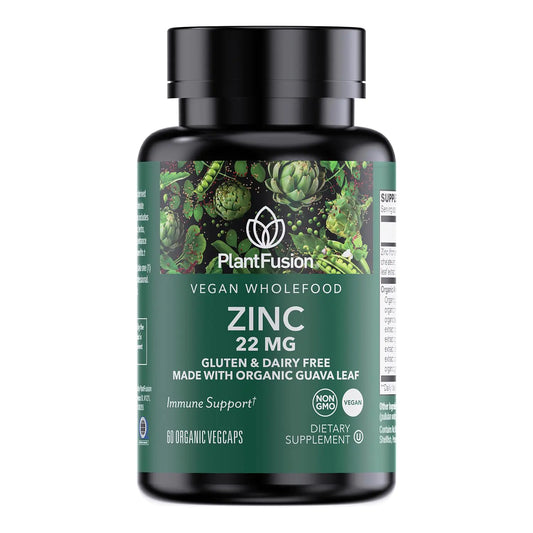 PlantFusion Vegan Zinc 22 mg – Immune Support, 60 Capsules