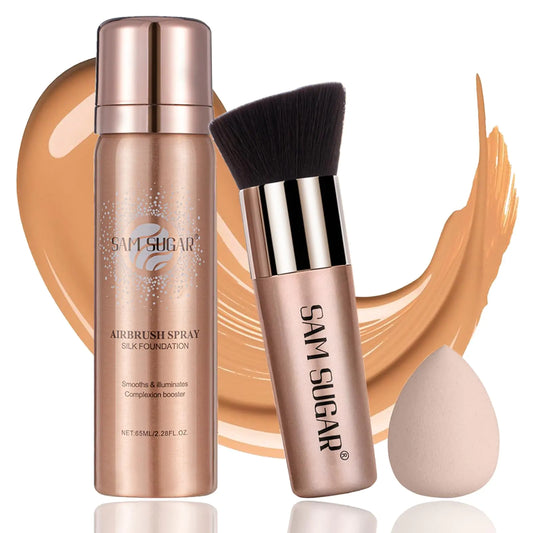 Airbrush Foundation Spray – Full Coverage, Matte & Hydrating (Warm Beige)