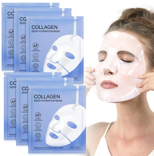 HUYEHF Collagen Face Mask – Moisturizing & Firming, 6 Pack